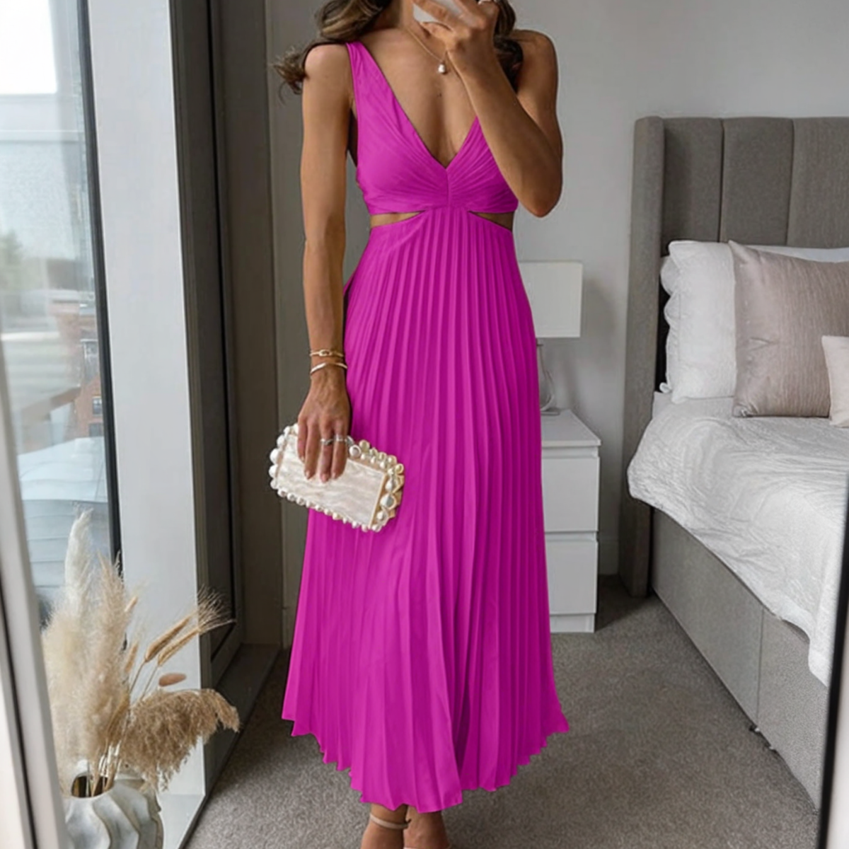 Vestido plisado para ocasiones